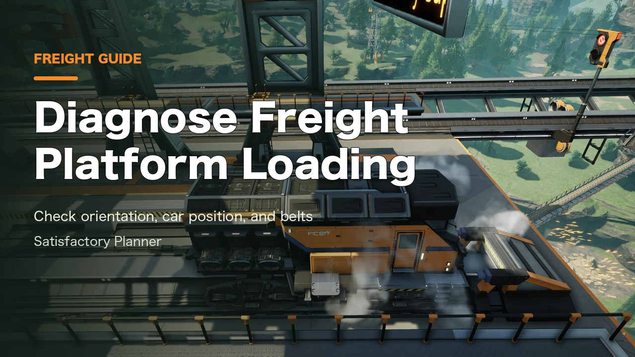 Official Satisfactory Press Kit image of a freight locomotive and rail lines, with an editorial cover title.