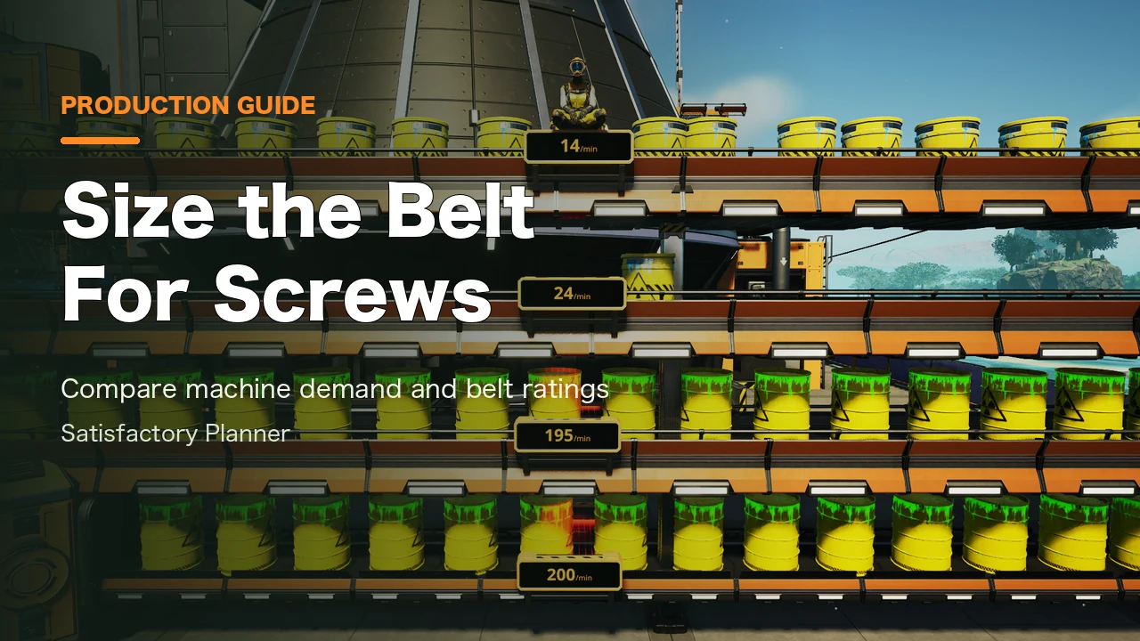 Official Satisfactory Press Kit image showing a conveyor with in-game throughput readouts. Editorial cover title.